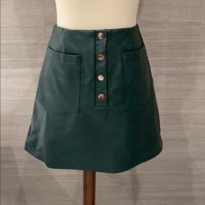 Green Faux Leather Skirt